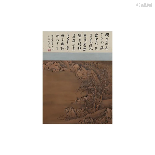 A CHINESE PAINTING SILK SCROLL, WU LI MARK