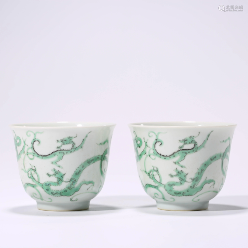 A PAIR OF CHINESE PORCELAIN WHITE-GLAZED DRAGO…