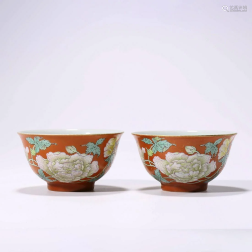 A PAIR OF CHINESE PORCELAIN CORAL-RED-GLAZED