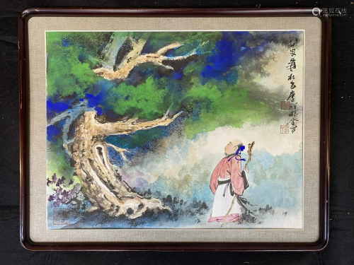 SCROLL PAINTING OF A SCHOLAR UNDER A TREE ZHANG D…