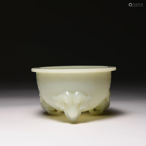 WHITE JADE IMPERIAL POEM BOWL