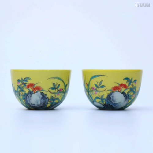 A PAIR OF CHINESE PORCELAIN ENAMEL PAINTED FLORA…