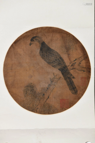 SCROLL PAINTING OF AN EAGLE