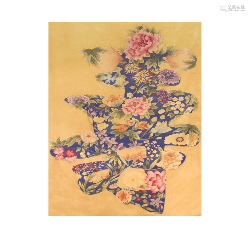 A MING DYNASTY SILK EMBROIDERY OF THE CHINESE CHA…