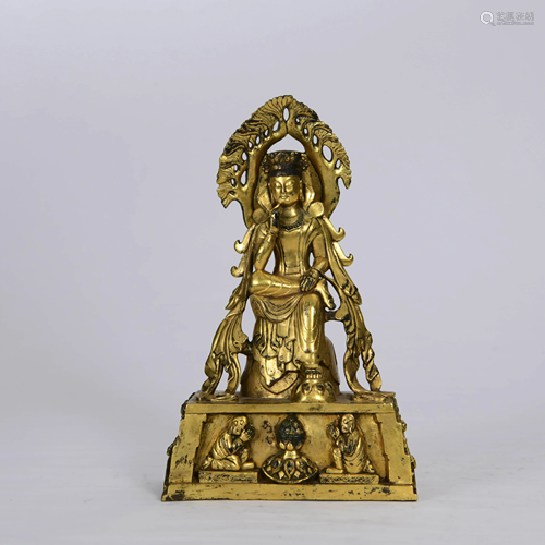 GILT-BRONZE AVALOKITESHVARA STATUE