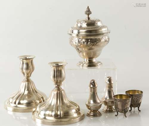 PAIR OF SILVER CANDLESTICKS