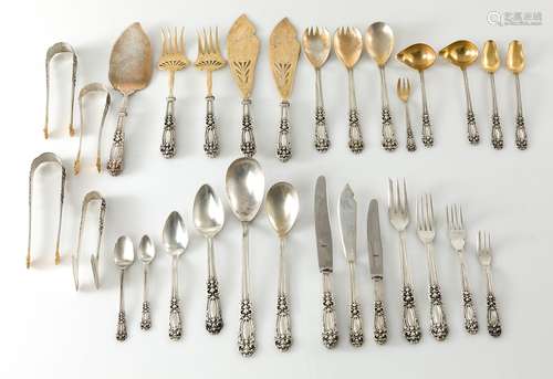 Floral silver cutlery