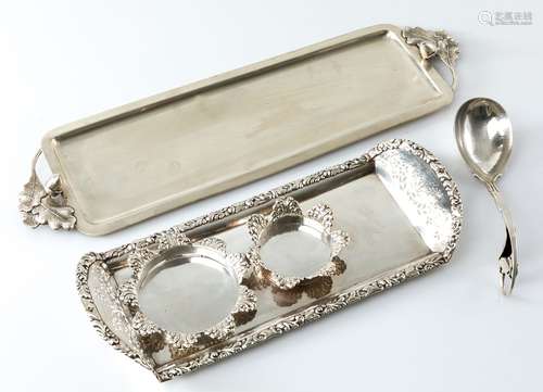 Silver tray with acorns