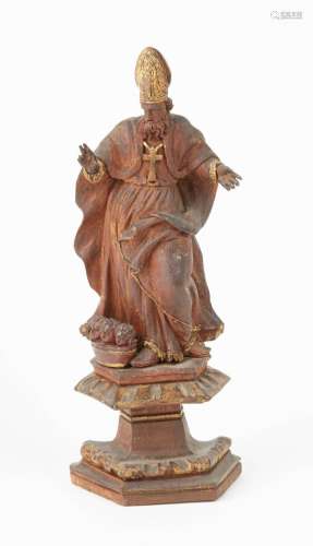 圣尼古拉-德-迈尔的木雕和部分镀金的主题。法国东部，19世纪。高度：...