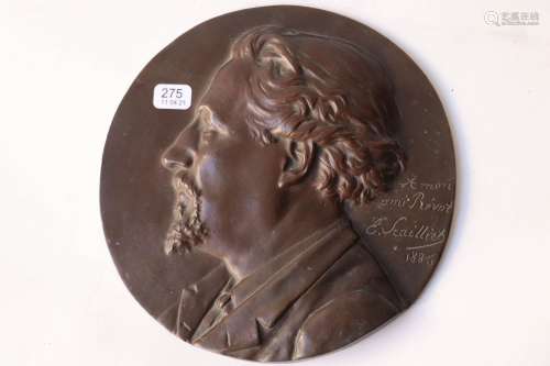 SCAILLIET Emile Philippe（1846/1911）。铜质奖章，带有铜锈，代表一...