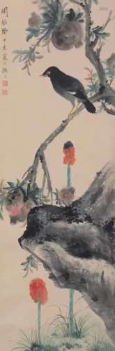 The Picture of Flowers and Birds Painted by Jiang Handing
