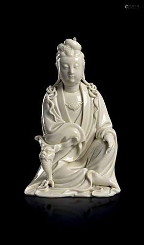 A CHINESE DEHUA FIGURE OF GUANYIN