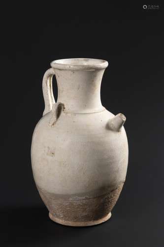 A WHITE GLAZED EWER