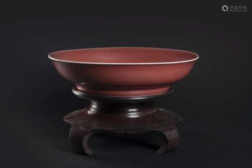 A COPPER-RED GLAZED DISH