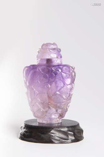 AN AMETHYST 'GEESE' SNUFF BOTTLE