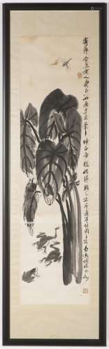 QI BAISHI (1864-1957): THREE FROGS AND A DRAGONFLY*