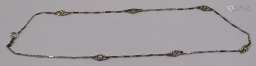 JEWELRY. 14kt Gold and Diamond Chain Necklace.