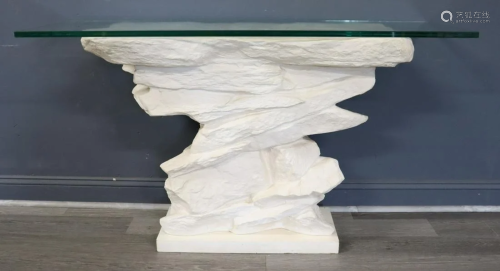 Emilio Terry White Painted Rock Form Console