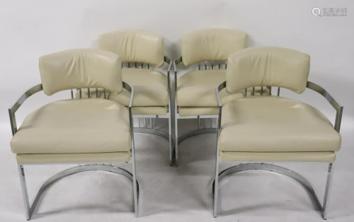 4 Milo Baughman Chrome Chairs For Thayer