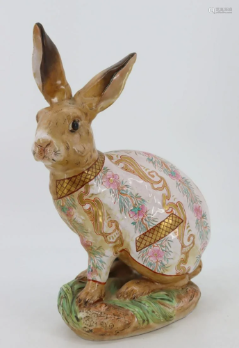 Galle Signed Porcelain Rabbit.