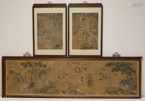 Grouping of (3) Asian/Chinese Paintings.