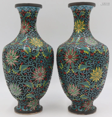 Pair of Chinese Champleve Vases.