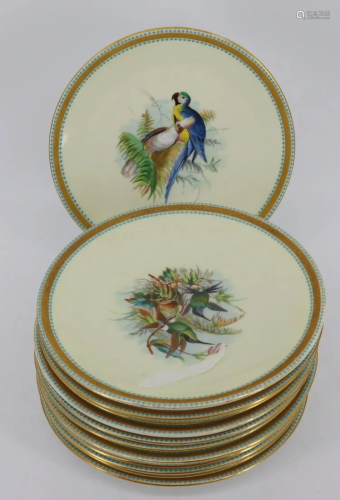 Set Of 12 Hand Painted And Jeweled Porcelain