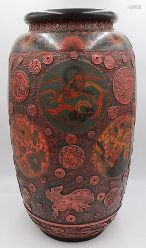 Monumental Japanese Cloisonne Decorated Porcelain