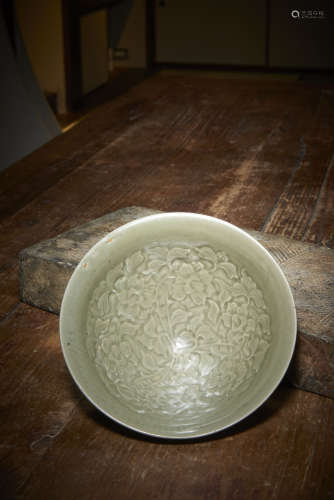 北宋-耀州窯 交織牡丹碗