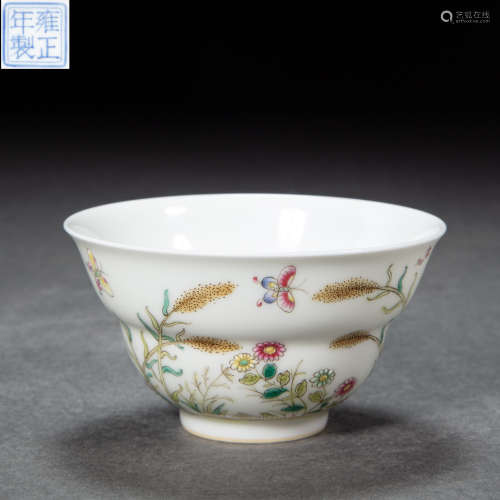 FAMILLE ROSE TEACUP, QING DYNASTY, CHINA