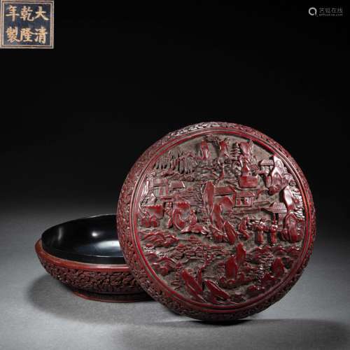 CHINESE QING DYNASTY LACQUER POWDER BOX