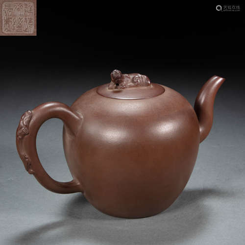 CHINA PURPLE CLAY TEAPOT, QING DYNASTY