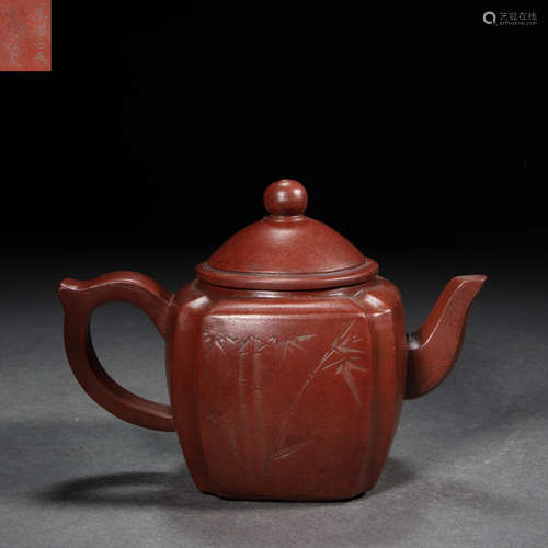 CHINA PURPLE CLAY TEAPOT, MING DYNASTY