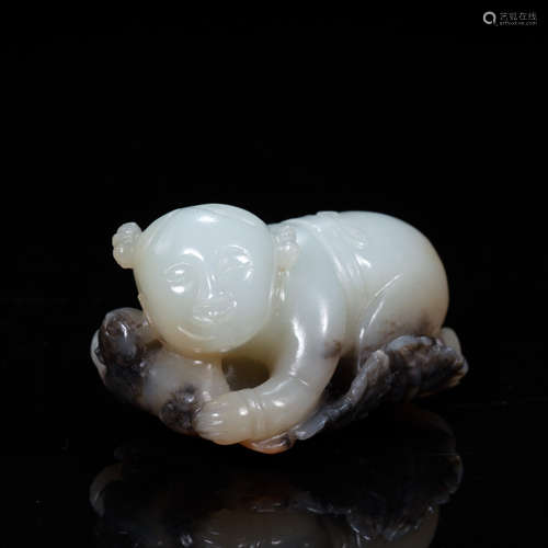 HETIAN JADE BOY , QING DYNASTY, CHINA