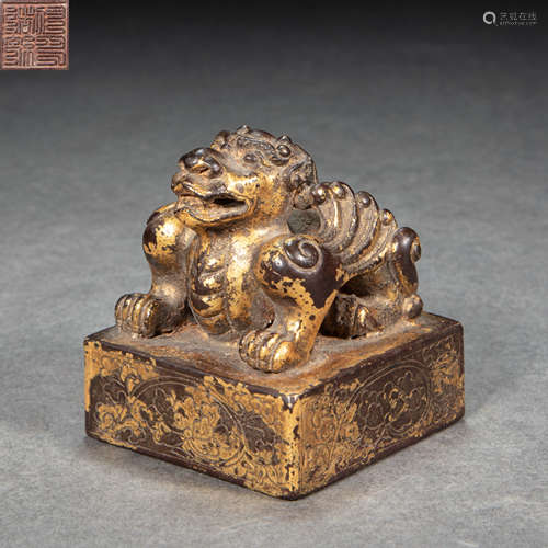 GILT BRONZE SEAL, QING DYNASTY, CHINA