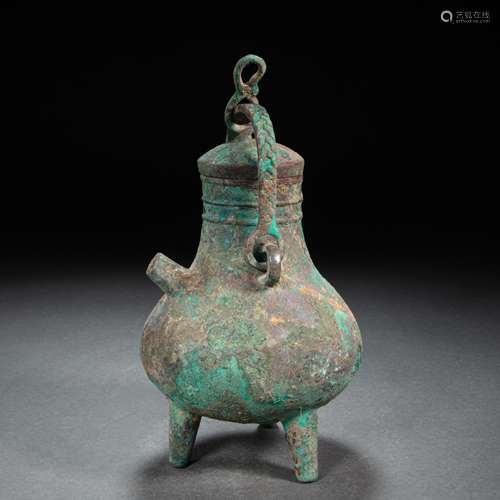 CHINESE WESTERN ZHOU DYNASTY BRONZE FLAGON