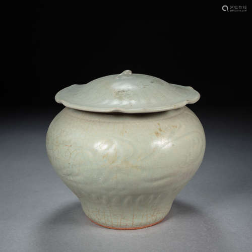 CHINA SONG DYNASTY LONGQUAN WARE LID JAR