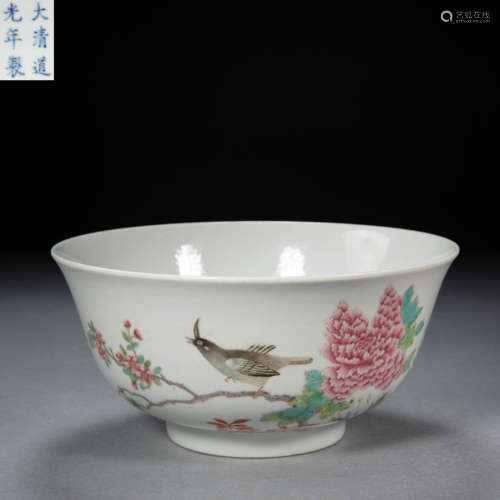 PORCELAIN FAMILLE ROSE BOWL , QING DYNASTY, CHINA