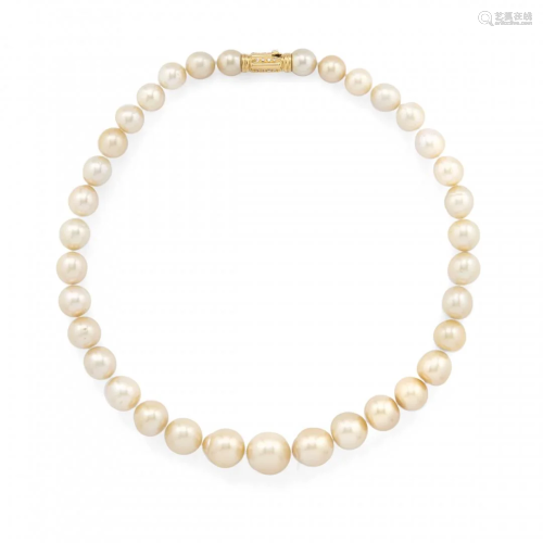 cultured golden pearl necklace