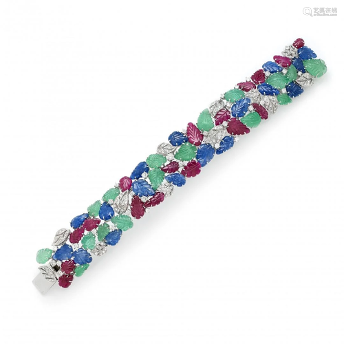 diamond and gem-set bracelet, 