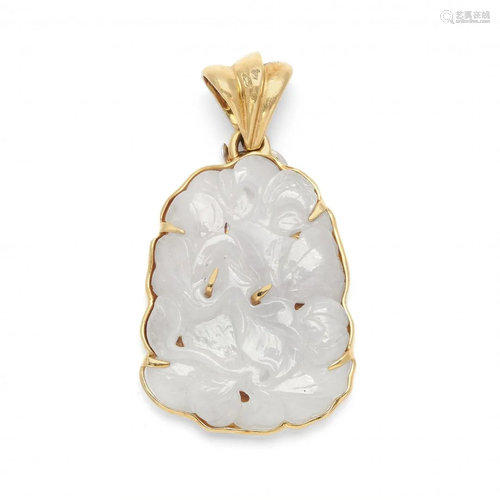 large jadeite and diamond pendant