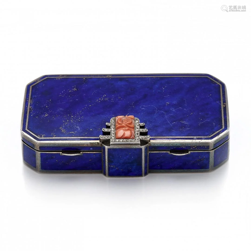 silver, enamel and gem-set box