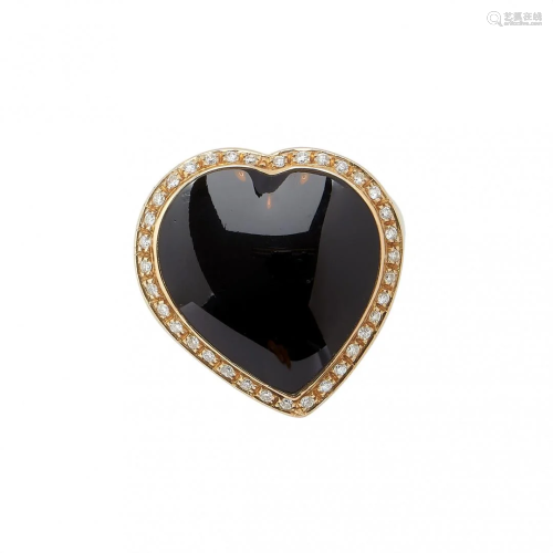 black onyx and diamond ring, leaderline
