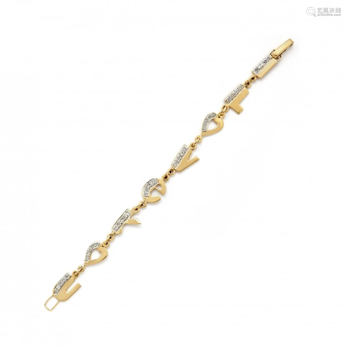 14 kt gold and diamond bracelet