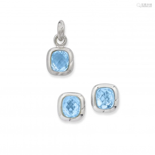 blue topaz demi-parure