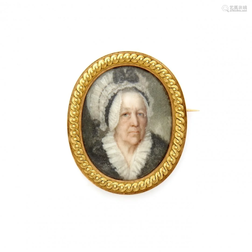 brooch with miniature, wiese