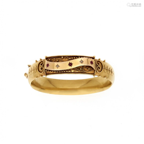 antique gold and gem-set bangle