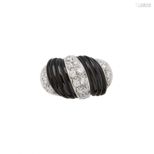 black onyx and diamond ring
