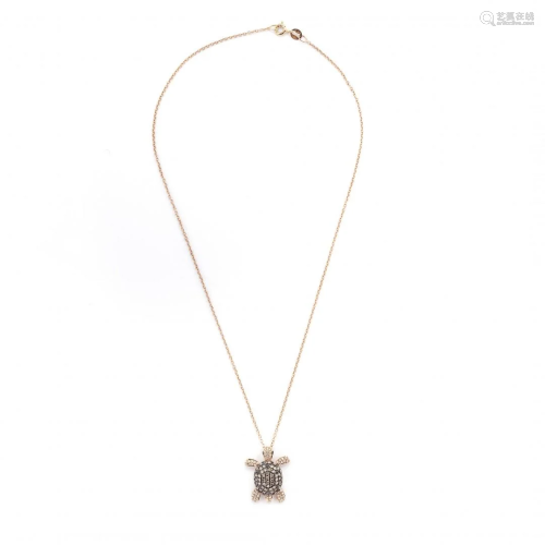 necklace with diamond-set pendant