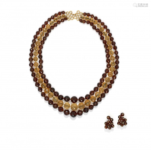 citrine quartz demi-parure